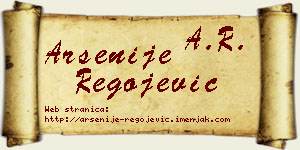 Arsenije Regojević vizit kartica